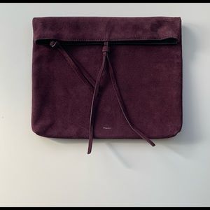 Theory Dark Purple Suede Pouch